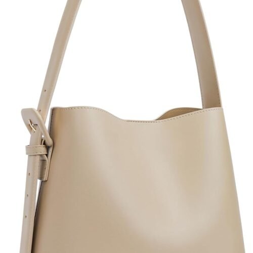 Bucket Bag Vegan Leather Shoulder for Women Trendy Adjustable Strap