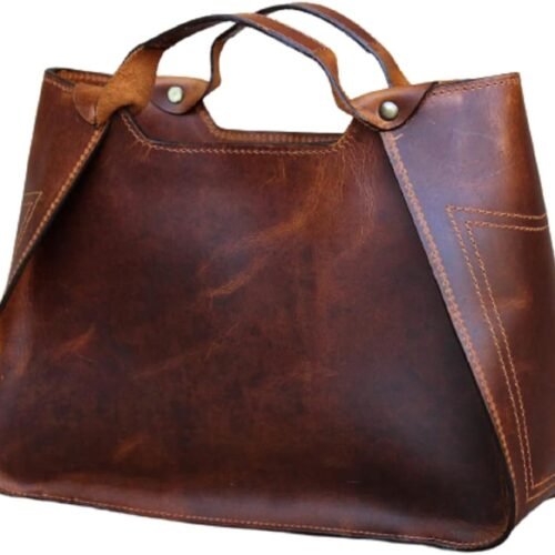Full Grain Leather Women Shoulder Tote Handbag