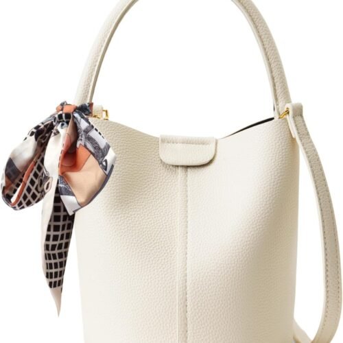 Mini Bucket Bag for Women Vegan Leather Crossbody Purse with Removable Shoulder Straps and Compact Design