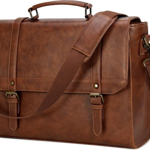PU Leather Messenger Bag with Foam Compartment