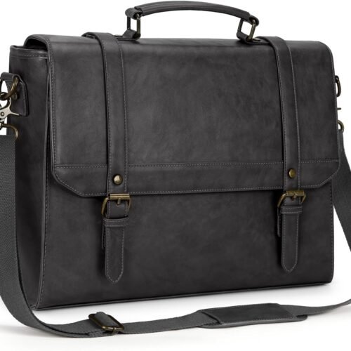 PU Leather Messenger Bag with Anti Theft Pocket