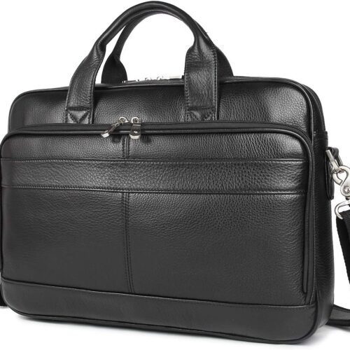 Full Grain Cowhide Leather Briefcase with Top Handle