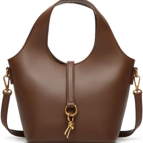 Women PU Leather Bucket Bag Vintage Style Shoulder Crossbody Tote Purse