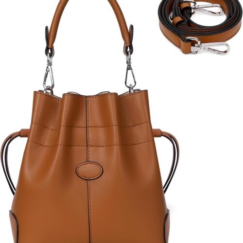Bucket Bag for Women Trendy Crossbody Shoulder and Handbags Leather Tote Bag Drawstring Bucket Bag