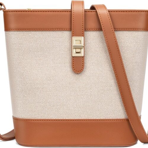 Trendy Vegan Leather Bucket Bag for Women Small Designer Inspired Crossbody Shoulder Purse