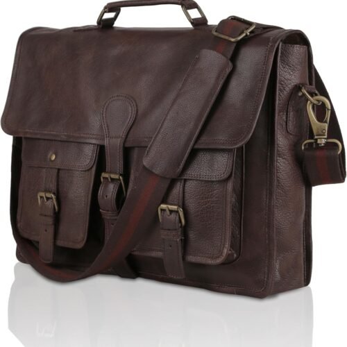 Slim Water Buffalo Leather Office Satchel